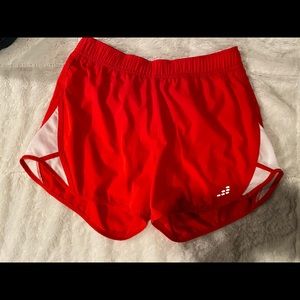 Red athletic shorts